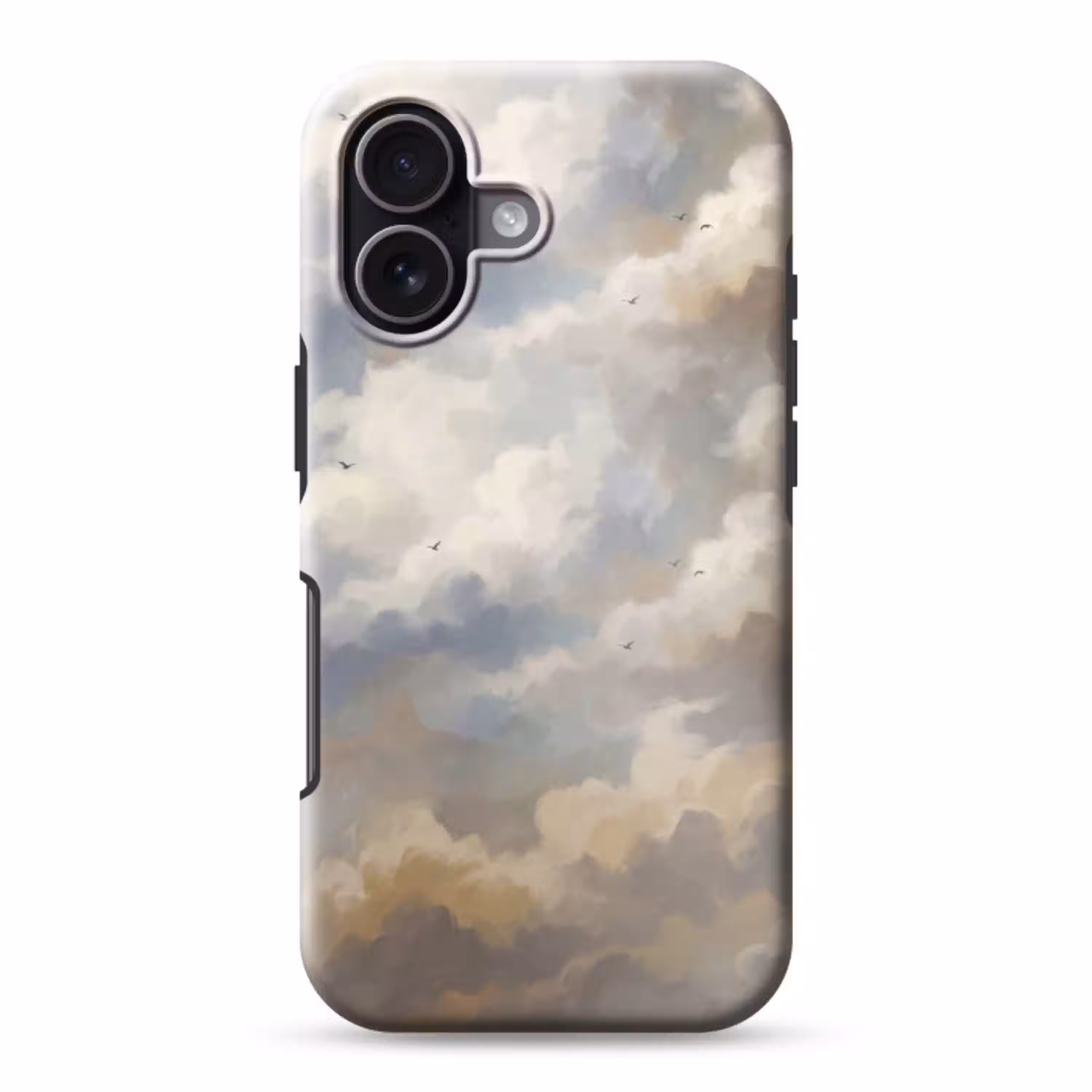 Vogel - Wolken - Natuur - Modern - Grijs Toughcase MagSafe Apple iPhone 17 klein -3d
