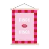 Kiss - Roze - Frans - Valentijn textielposter latten blank klein -3d