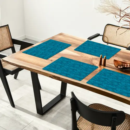 Turquoise - Heuvels - Bloemen Placemat vinyl groot 368 -zzsfeer4_Kitchenyeah-website