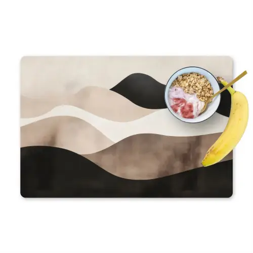 Abstract - Landschap - Golven - Crèmekleur Placemat vinyl groot -zzzproduct_Kitchenyeah-website