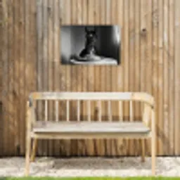Paard - Bord - Pasta - Tafelkleed - Zwart Wit - Dieren Tuinposter op houten frame 2 cm dik klein -sfeer4