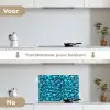 Glanzende - Blauwe - Stenen keuken achterwand spatscherm klein 900 -voor_na_NL