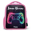 Neon - Controller - Verfspatten - Game Kinderrugzak - Roze middel -3d