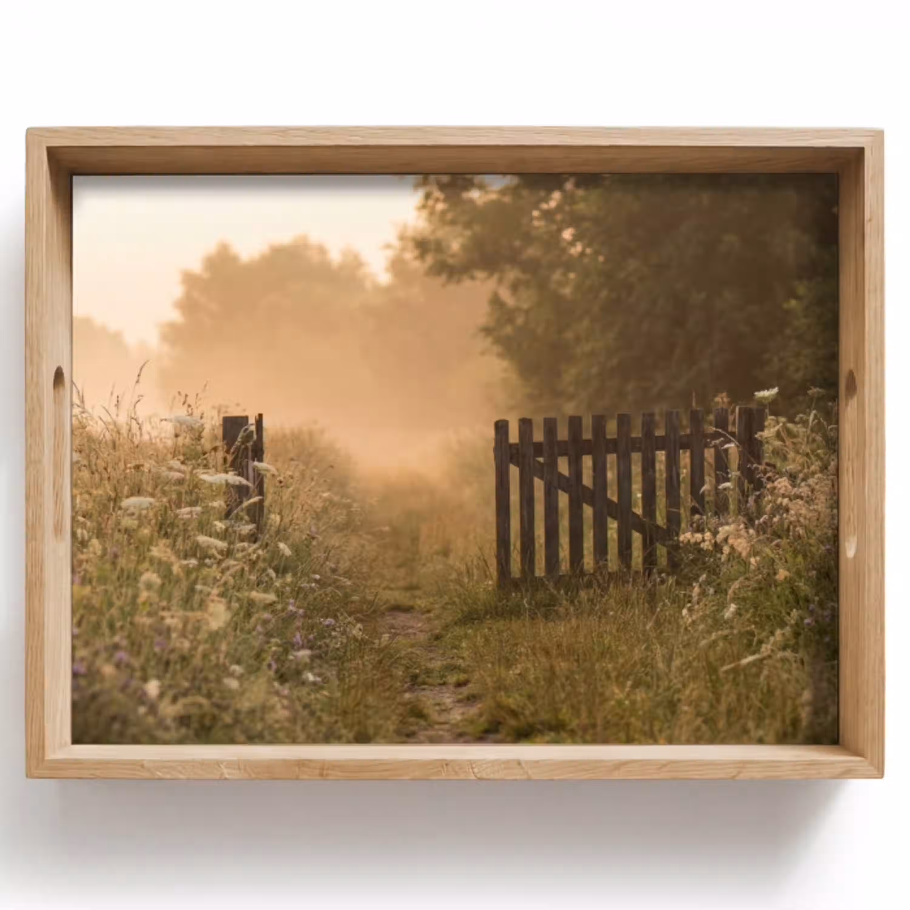 Hek - Natuur - Mist - Veld Dienblad Rechthoek middel -z3d_shopping