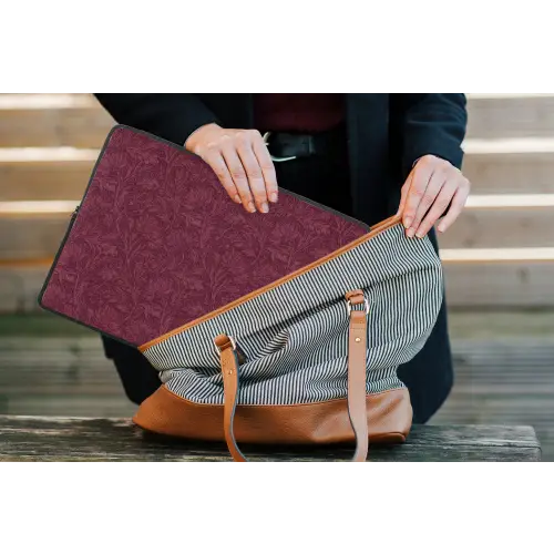 Bladeren - Patroon - Paars laptophoes neopreen klein 279 -tas