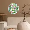 Inductie beschermer - Flamingo - Bladeren - Afdekplaat voor kookplaat - Tropisch Wandcirkel behangsticker klein -sfeer1