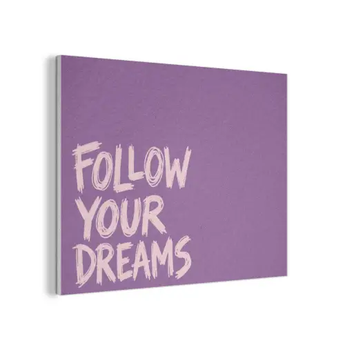 Follow your dreams - Paars - Penseeltextuur PET vilt klein -3d