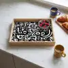 Symbolen - Abstract - Grafisch - Zwart Dienblad Rechthoek middel -sfeer2