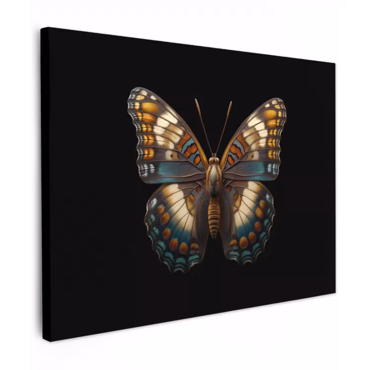 Canvas schilderij - Vlinder - Kleurrijk - mozaïekachtig