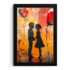 Street art - Liefde - Graffiti - Kunst - Banksy fotolijst zwart zonder passe partout klein -3d