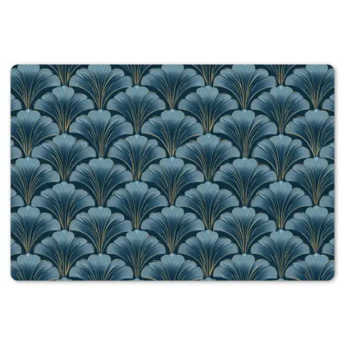 Patroon - Ginkgoblad - Blauw Placemat vinyl groot 368 -zzsfeer1_Kitchenyeah-website