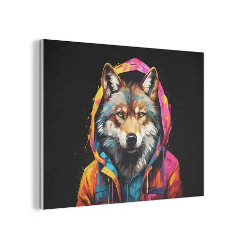 Graffiti - Wolf - Jas - Zwart PET vilt klein -3d