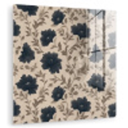 Motief - Bloemen - Zwart - Beige plexiglas 5mm klein 11 -zzzproduct_nieuw