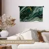 Marmerlook - Goud - Groen - Glitter - Design - Marmer Wandkleed katoen klein -sfeer1