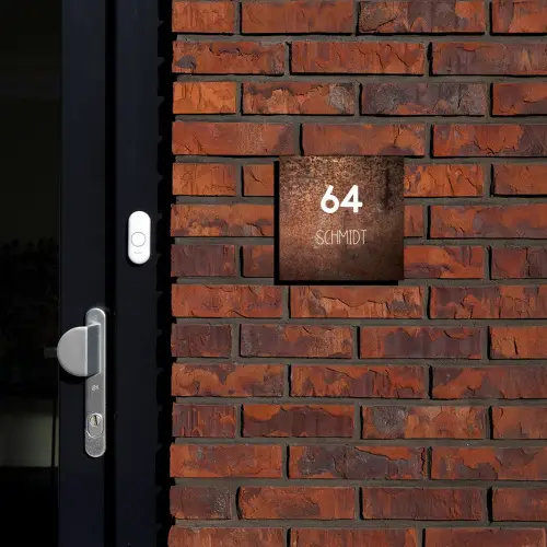 Verweerd metaal - Modern Naambord Vierkant klein -sfeer1-XS