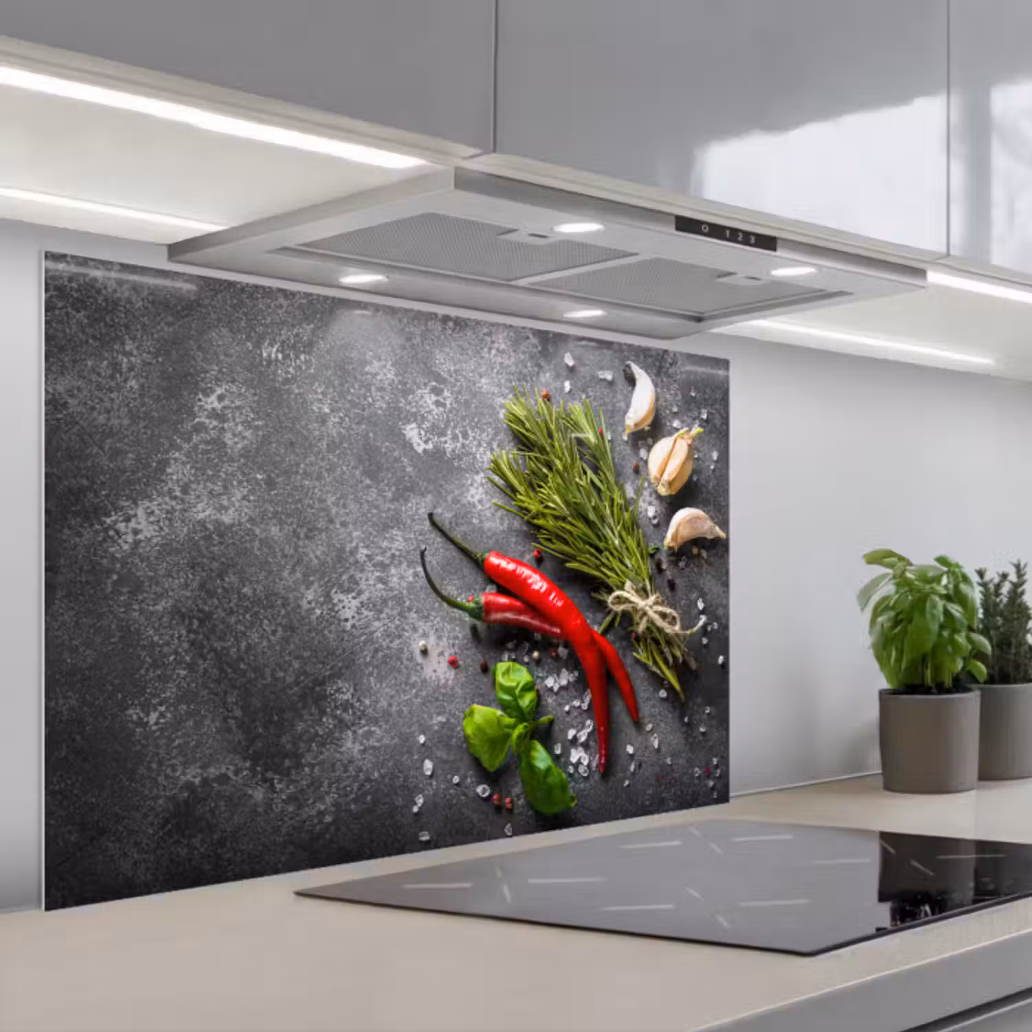 Kitchen splashback for hob - Contrast in Taste and Texture