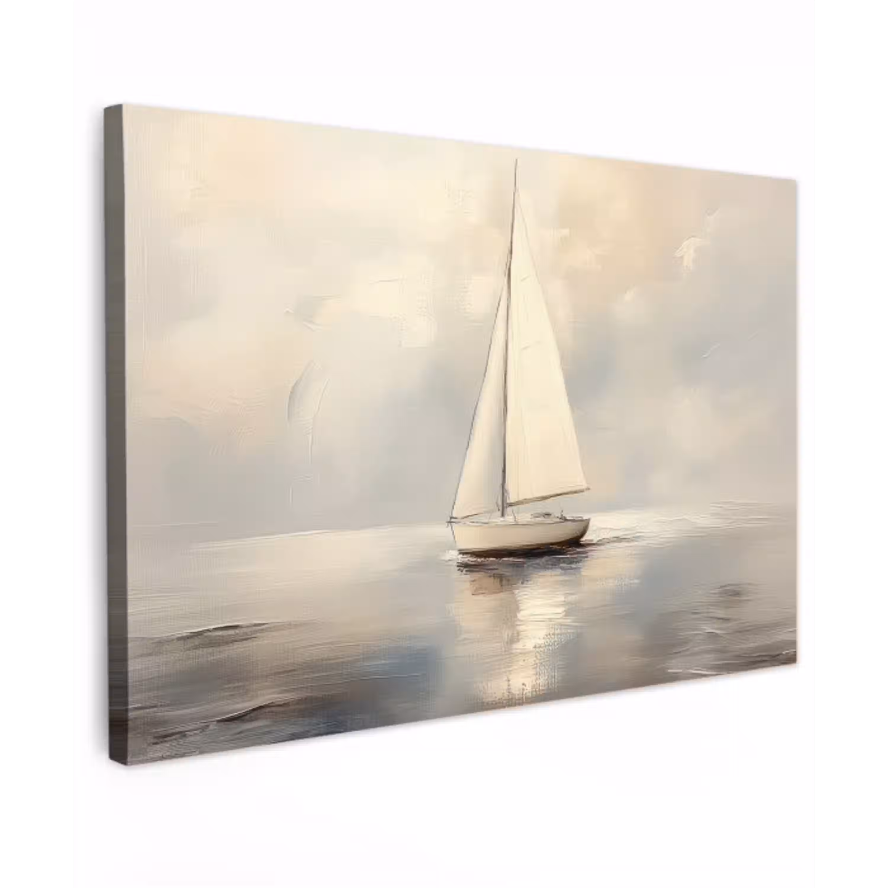 Zeilschip - Zee - Bewolkt Tuinposter op houten frame 2 cm dik klein -3d