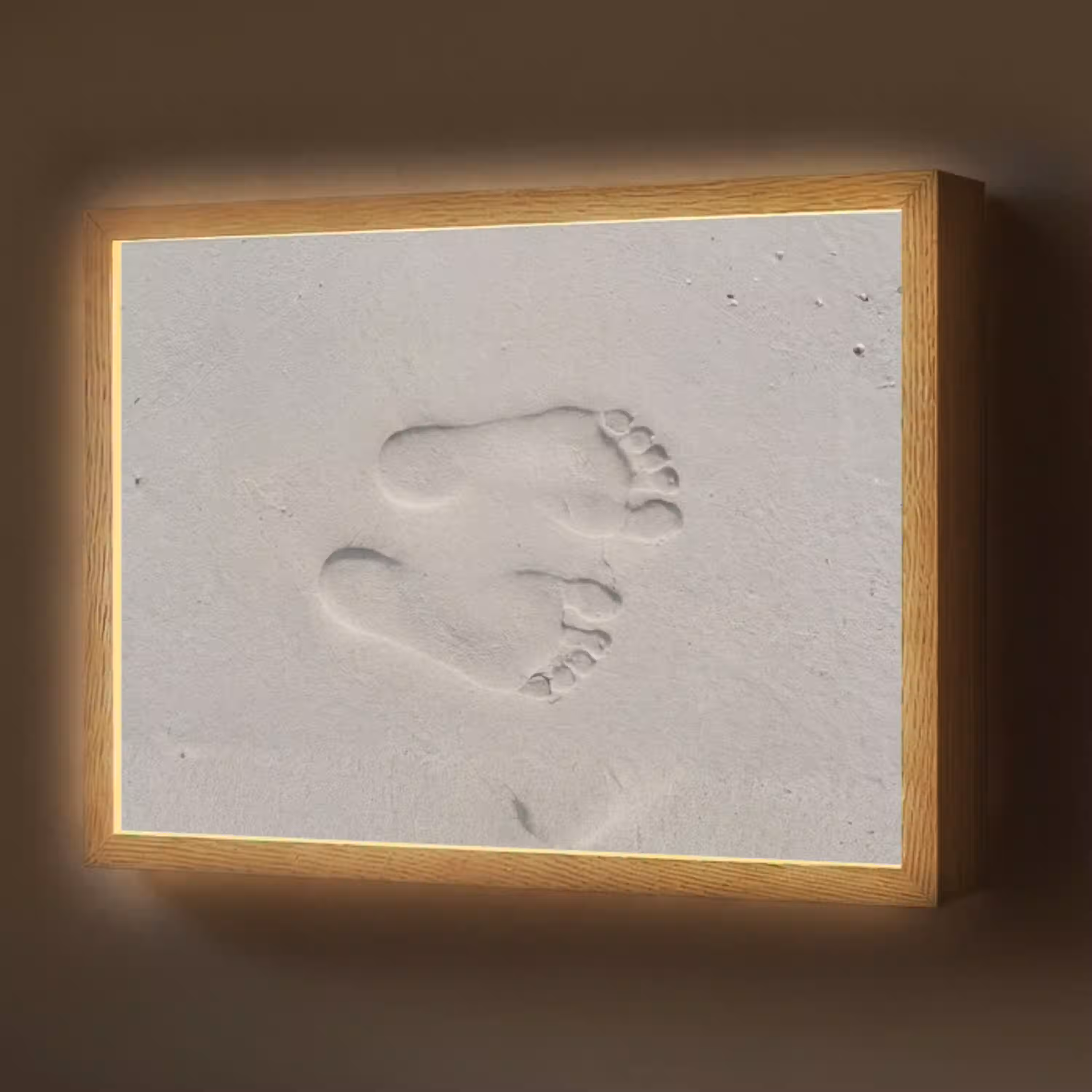 Voeten - Afdrukken - Zand Light Box met batterij (Wandlamp) middel -z3d_website