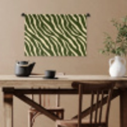 Zebra - Patroon - Groen Wandkleed katoen klein 269 -sfeer6