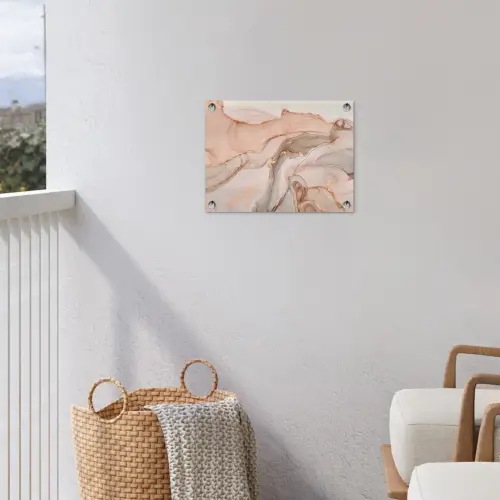 Marmer - Roze - Rosé tuinposter los doek klein -sfeer8