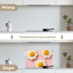 Eieren - Bloem - Roze keuken achterwand spatscherm klein -voor_na_IT