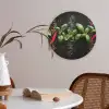 Chilipepers - Basilicum - Blaadjes - Rood Akoestische PET Vilt - Rond klein -sfeer3
