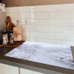 Rivier - Sneeuw - Bos - Winter - Schilderachtig Inductie beschermer vinyl 3mm klein -sfeer3