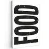 Food - Zwart - Wit - Decoratie Tuinposter op houten frame 2 cm dik klein -3d