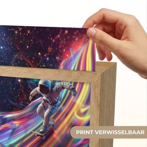 Astronaut - Ruimte - Skateboard - Kleurrijk Light Box met kabel (Kinderlampje) klein -USP_websiteprintNL