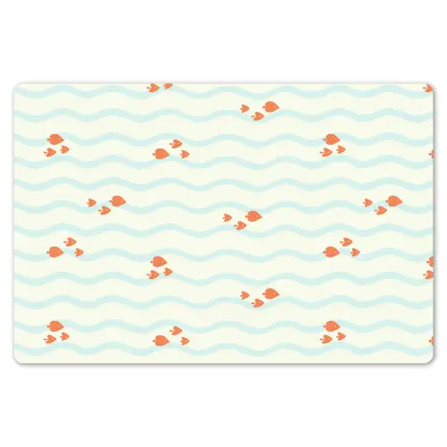 Golf - Vis - Blauw - Oranje Placemat vinyl groot 368 -zzsfeer1_Kitchenyeah-website