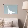Dino - Brachiosaurus - Dinosaurus - Blauw Wandkleed katoen klein -sfeer4