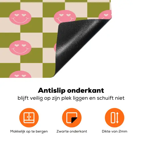 Patroon - Smileys - Blokken Inductie beschermer vinyl 3mm klein 276 -zzzzzzz-td-onderkant