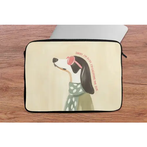 Quote - Hond - Zonnebril laptophoes neopreen klein -tafel
