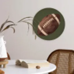 Football - Hout - Sport - Groen Wandcirkel kunststof plaat 5mm dik klein -sfeer4