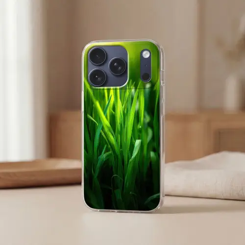 Grassprieten - Lichtinval - Groen Telefoonhoesje iPhone 17 Pro klein -sfeer2