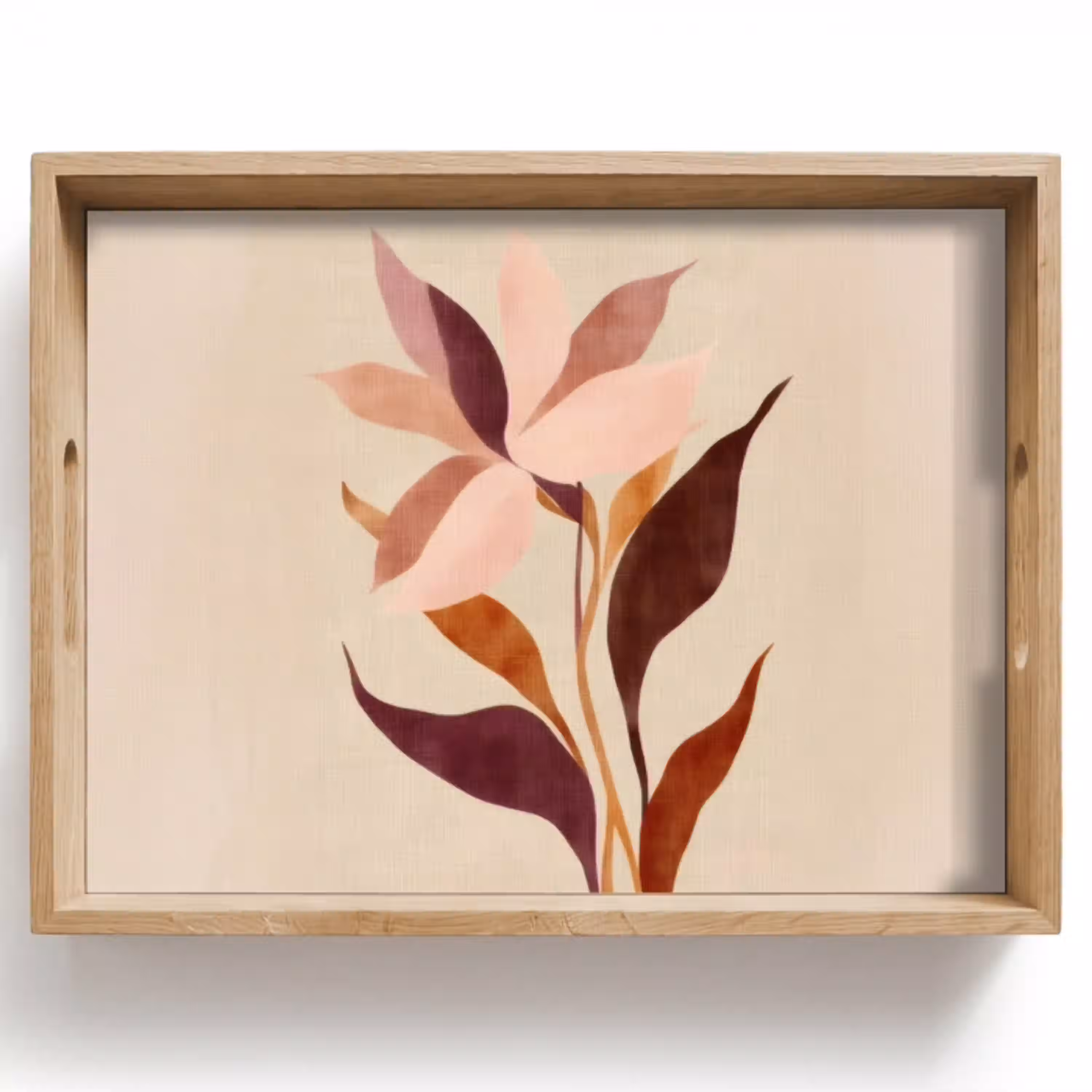 Bloemen - Blaadjes - Minimalistisch - Roze Dienblad Rechthoek middel -z3d_shopping
