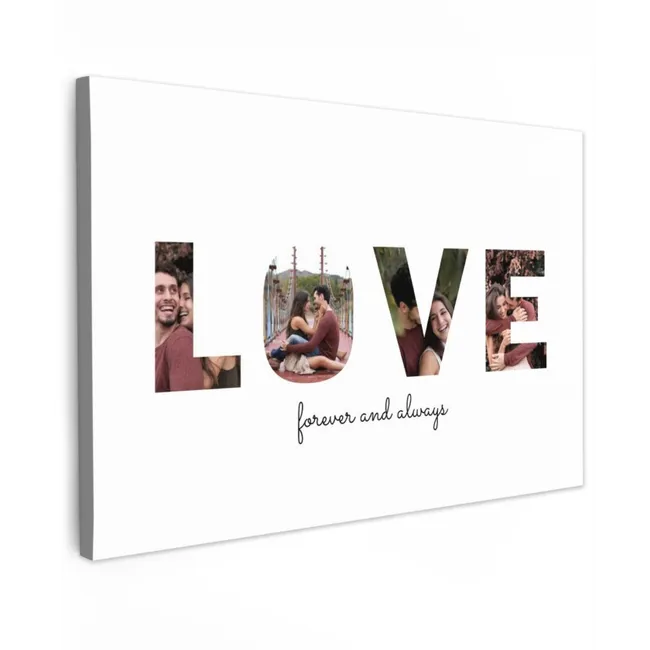 Gepersonaliseerd buiten canvas - Love - Lettercollage
