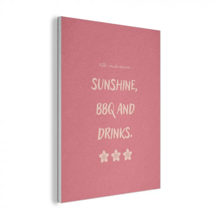 BBQ - Quote - Roze - Zomer PET vilt klein -3d