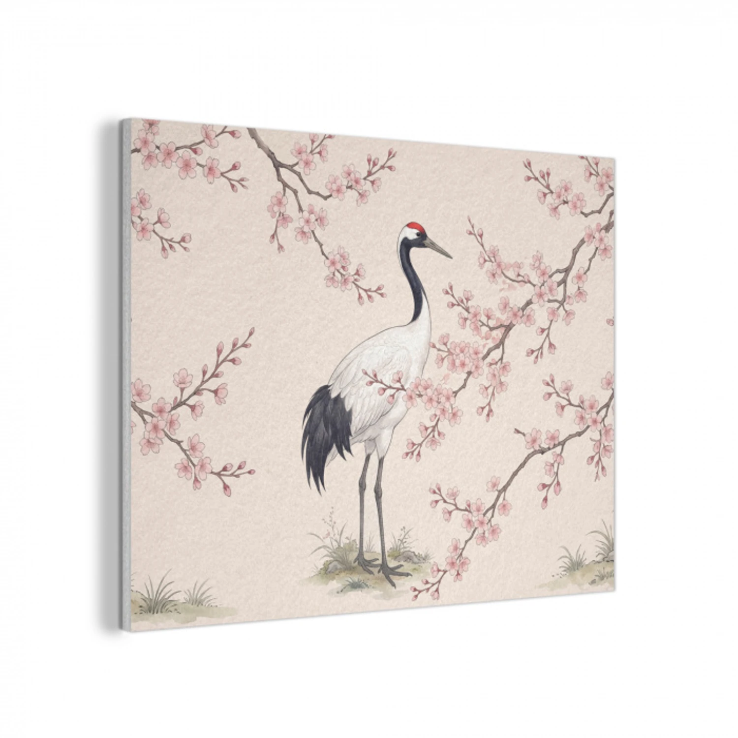 Aziatisch - Kraanvogel - Beige PET vilt klein -3d