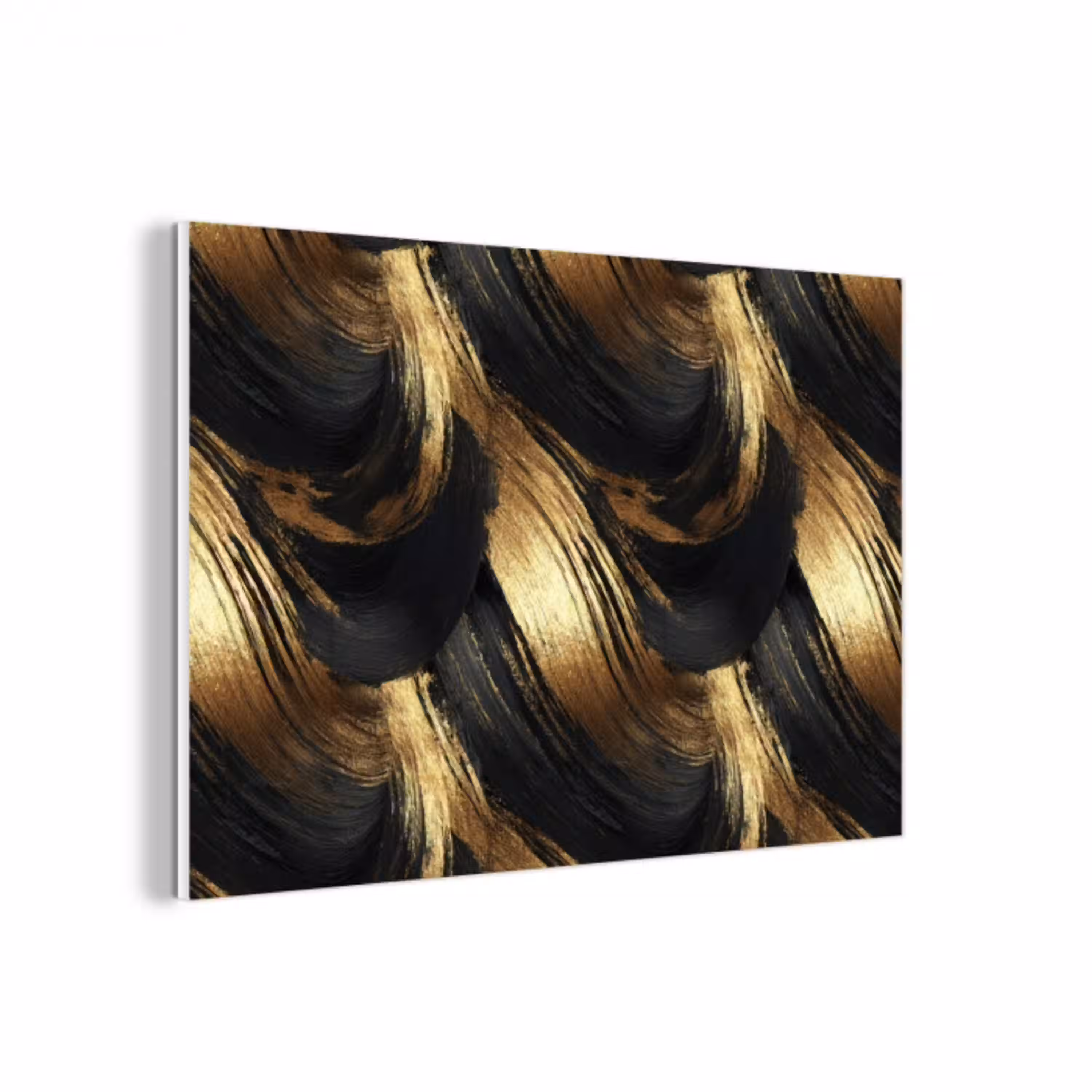 Verfstreken - Abstract - Goud - Zwart forex 5mm xxl 6 -3d