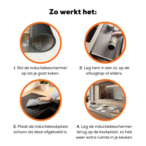 Penseelstreken - Abstract - Aardetinten Inductie beschermer vinyl 3mm klein -zzzzzzz-td-werking
