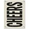 Cheers - Japandi - Zwart - Letters tuinposter los doek klein -3d