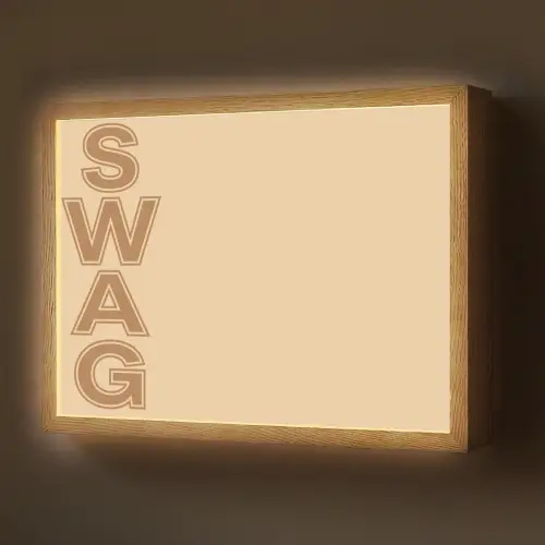 Swag - Bruin - Beige Light Box met batterij (Wandlamp) middel -z3d_website