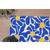 Abstract - Bloem - Blauw muismat rubber klein 262 -closeup