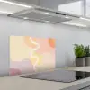 Golvende vormen - Abstract - pastel keuken achterwand spatscherm klein -3d_schuin
