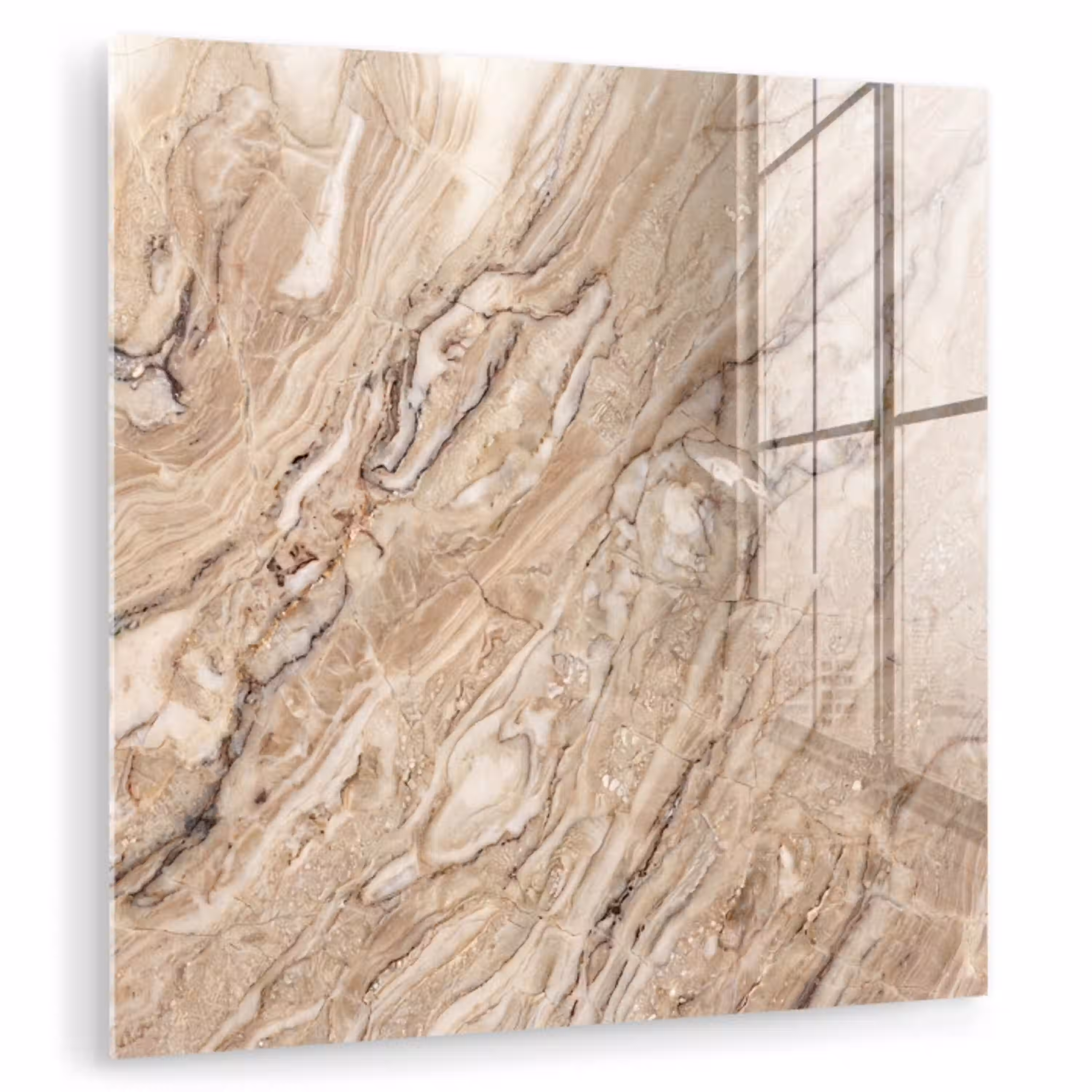 Textuur - Aders - Abstract - Modern - Beige plexiglas 5mm klein -zzzproduct_nieuw