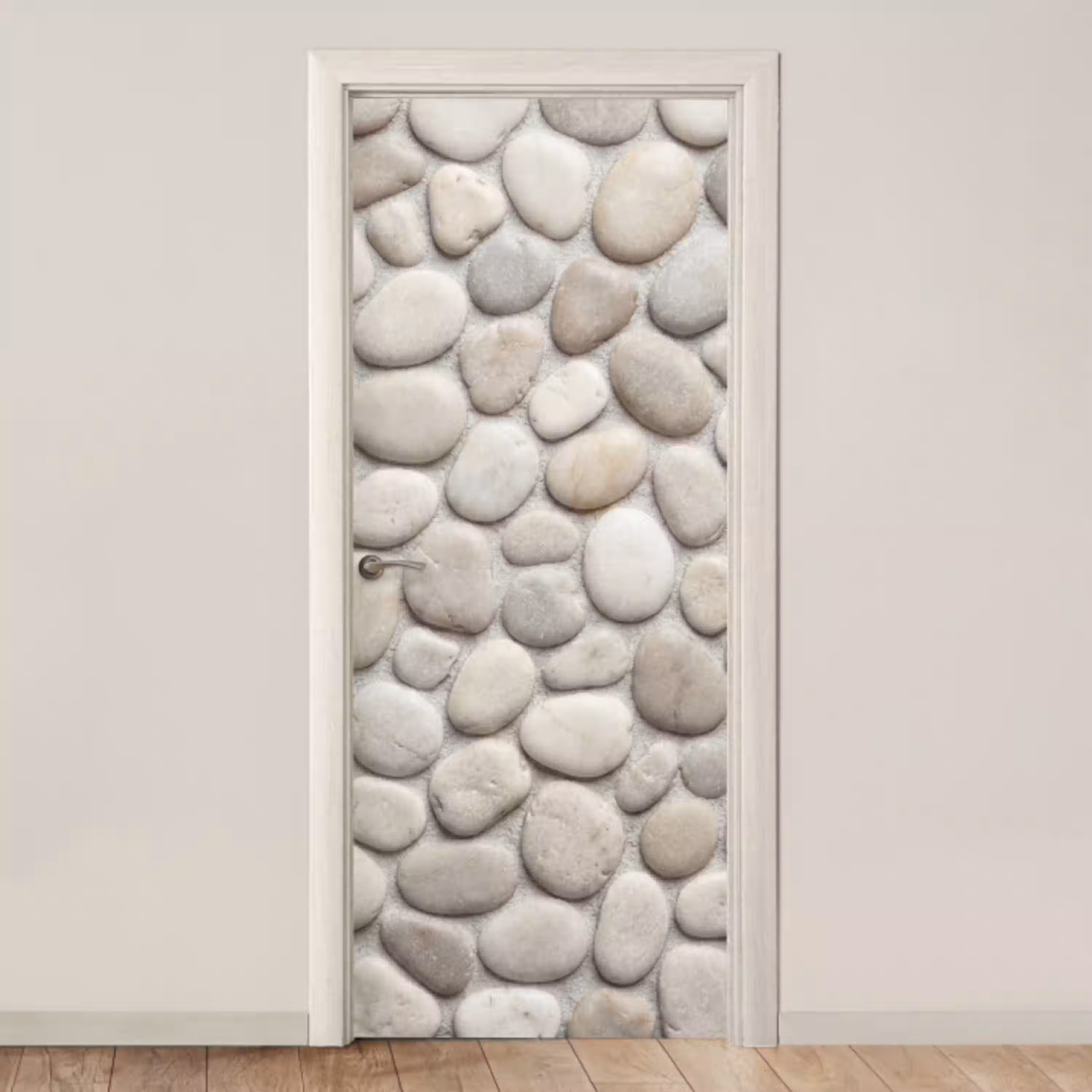 Steen - Kiezel - Natuur - Minimalistisch - Beige deurposter klein -3d_beige