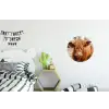 Koe- Schotse hooglander - Hoorns - Bruin - Landschap Wandcirkel aluminium klein -kinderkamer