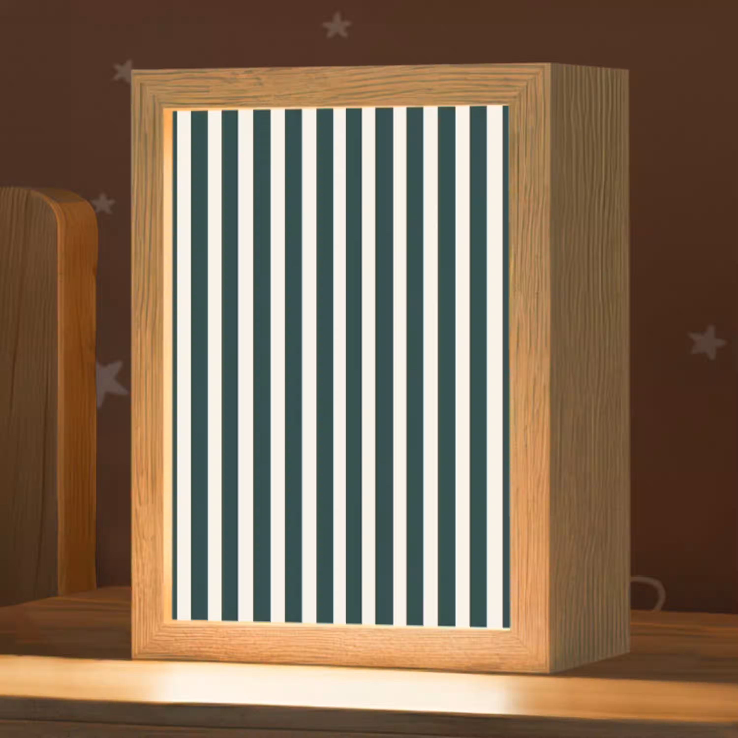 Strepen - Klassiek - Groen Light Box met kabel (Kinderlampje) klein 904 -zzz_3d_website