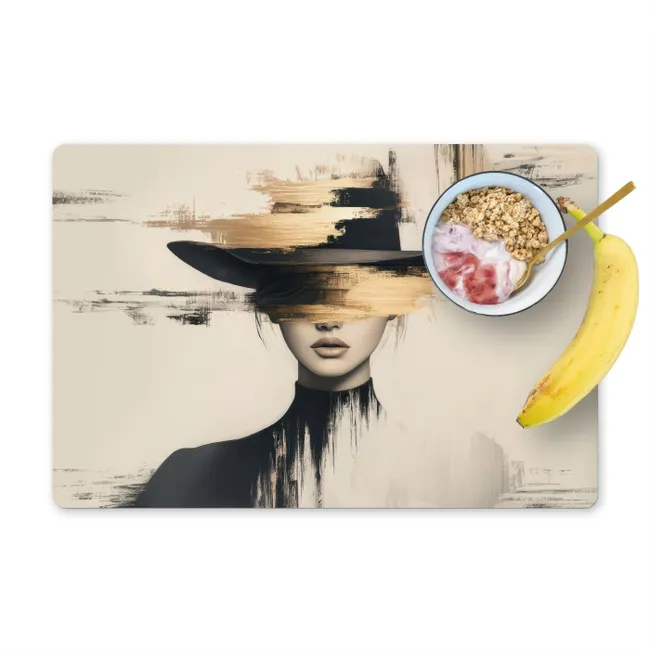Placemat - 6 pieces - Woman - Hat - Paint